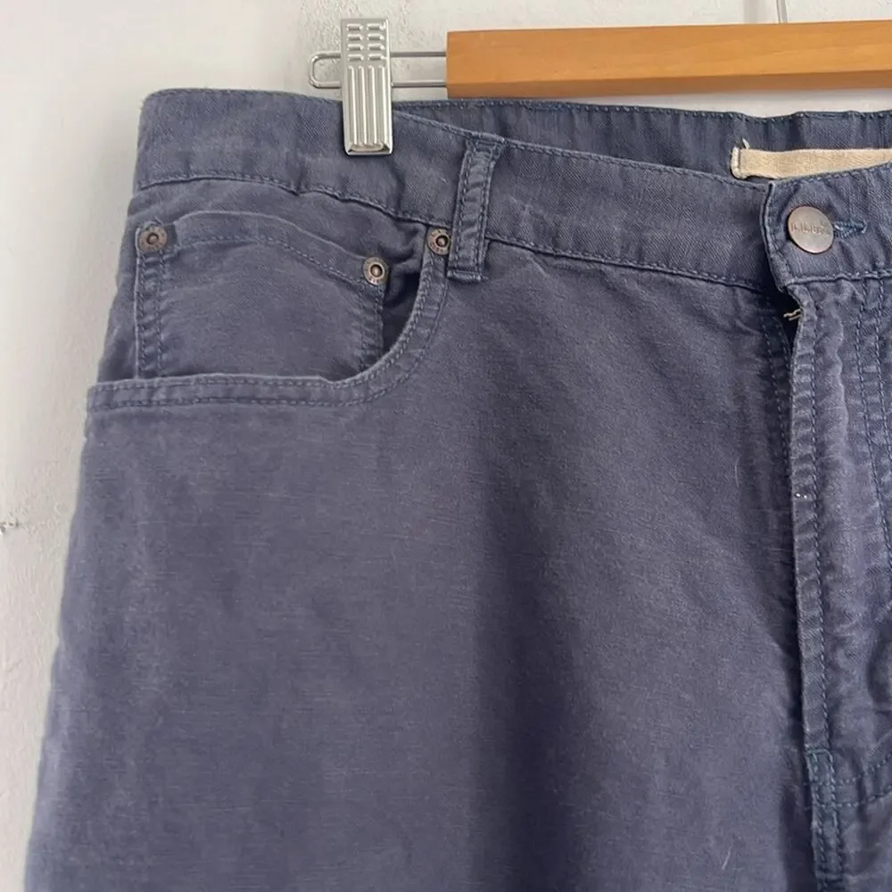 L. L. Bean 1912 cotton linen blend flat front twill chino straight leg pants